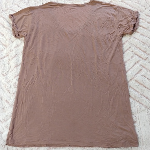 Victoria's Secret Small Tencel Lyocell Dark Beige Short Sleeve Blouse - Picture 2 of 8